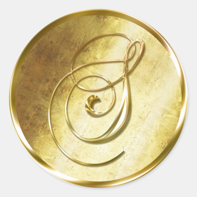 Adesivo Vinhetas para vedações de envelopes Dourados falso (Frente)