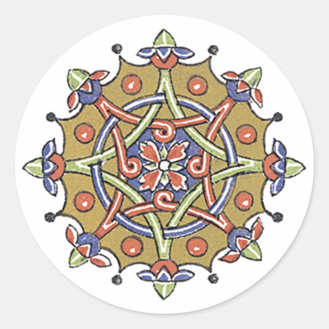 Adesivo Vinhetas Personalizadas de Arte Antiquada Elegante (Frente)