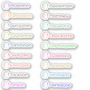 Adesivo Vinhetas Personalizadas de Vários Nomes para Folhe