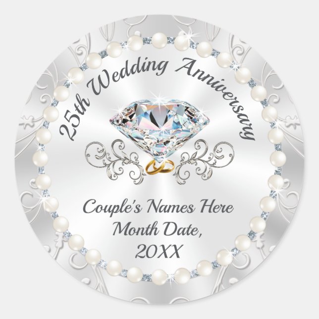 Adesivo Vinhetas personalizadas do partido Anniversário do (Frente)