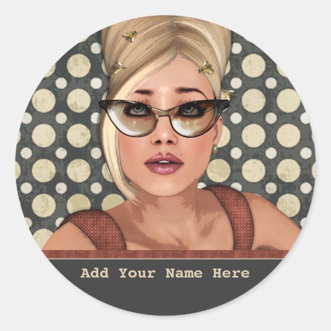 Adesivo Vinhetas Personalizadas Retro-Chic de Belinda Beeh (Frente)