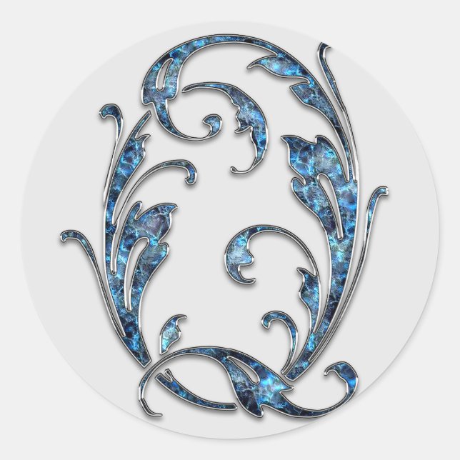 Adesivo vinhetas Q iniciais do monograma (Frente)