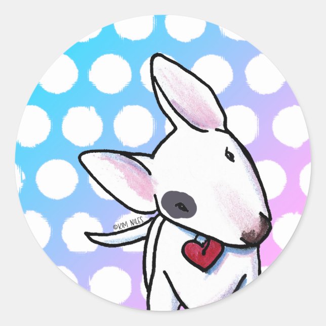 Adesivo Vinhetas redondas clássicas Bull Terrier (Frente)