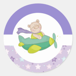 Adesivo Vinhetas redondas clássicas de urso de pelúcia Pas