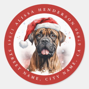 Adesivo Vinhetas redondas de cães de Natal