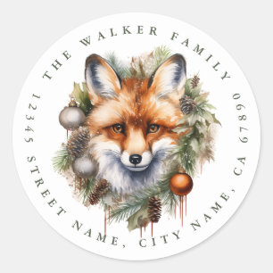 Adesivo Vinhetas Redondas de Fox de Natal