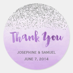 Adesivo Vinhetas redondas de serralharia, prateadas e roxa