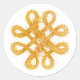 Adesivo Vinhetas redondas Douradas CELTICAS KNOT