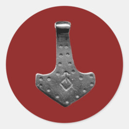Adesivo Vinhetas redondas largas vermelhas Thor Hammer