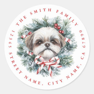 Adesivo Vinhetas Redondos de Cachos Shih Tzu
