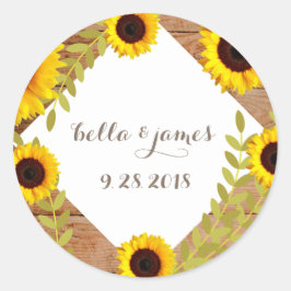 Adesivo Vinhetas Rústicas de Casamento de Girassol