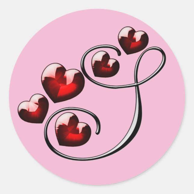 Adesivo vinhetas S iniciais de monograma (Frente)