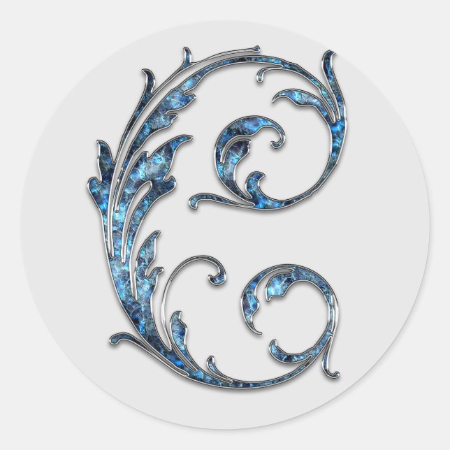 Adesivo vinhetas S iniciais de monograma (Frente)