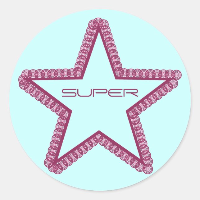 Adesivo Vinhetas Superstar Grunge, Fuchsia (Frente)