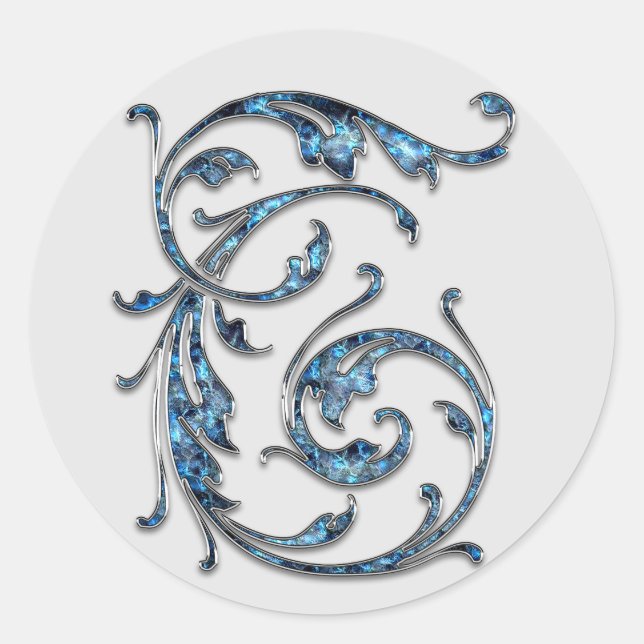 Adesivo vinhetas T iniciais monograma (Frente)