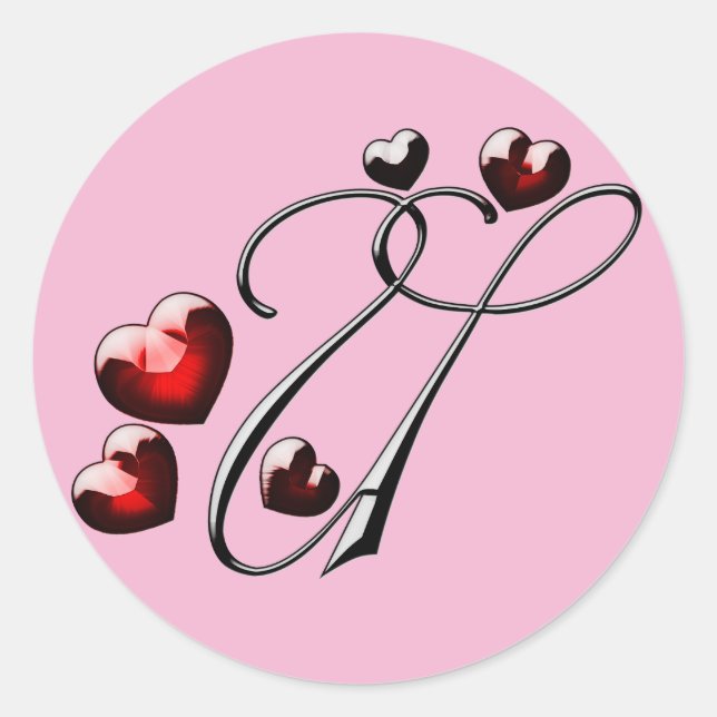 Adesivo vinhetas U iniciais monograma (Frente)