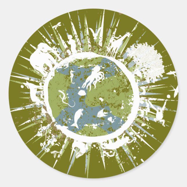 Adesivo Vinhetas Verdes no Dia da Terra (Frente)