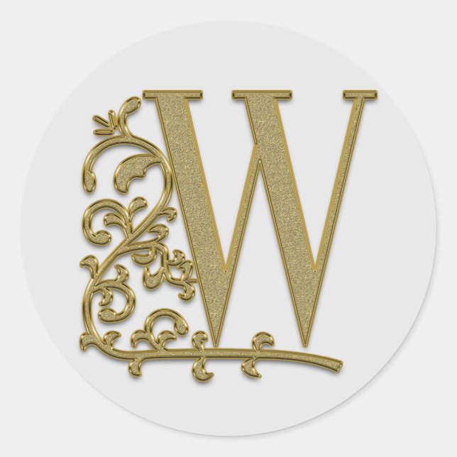 Adesivo vinhetas W iniciais de monograma (Frente)