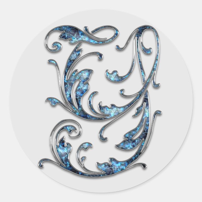 Adesivo vinhetas Y iniciais de monograma (Frente)