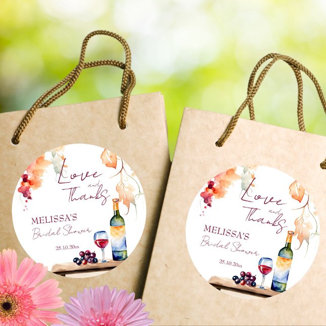 Adesivo Vinho antes dos votos vinícola favor de chá de pan (Vino before vows winery bridal shower favors thank you favor sticker )