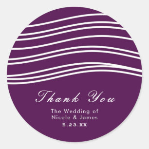 Adesivo Vinho de Ameixa Roxo e Onda Branca Chic Casamento