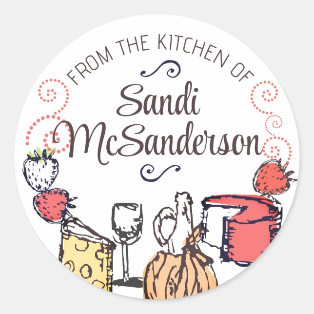 Adesivo vinho de fruta de queijo da minha vinheta de cozin (Frente)