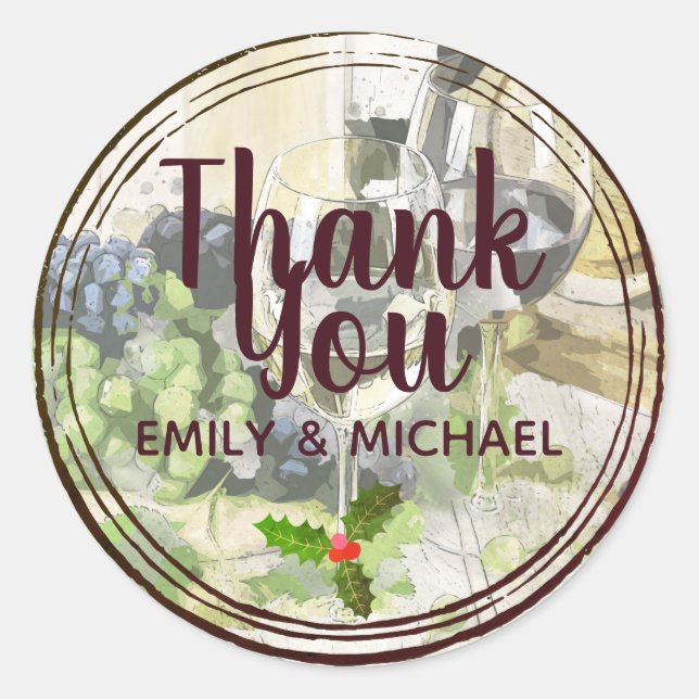 Adesivo Vinho de Natal e Queijo - Personalidade corporativ (Frente)