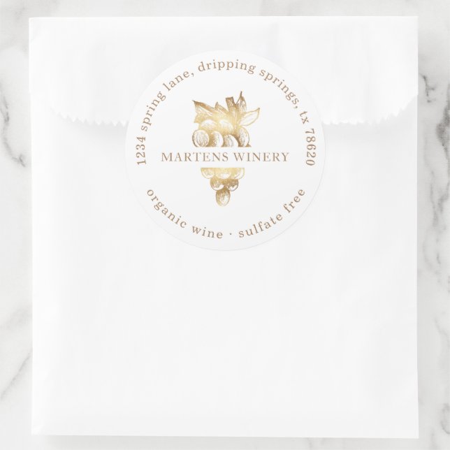 Adesivo Vinho Empresa Vinho Vinho Dourado Vinho Endereço d (Bolsa)
