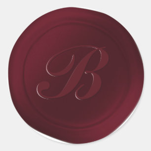 Adesivo Vinho Escuro Vermelho 1 - Letra Monograma Cera-Ved
