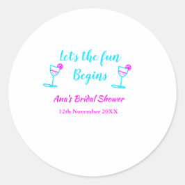 Adesivo Vinho rosa azul vidro chá de panela vamos começar 