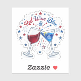 Adesivo Vinho Tinto e Azul Patriótico Engraçado 4 de Julho