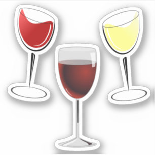 Adesivo Vinho Tinto e Vinho Branco