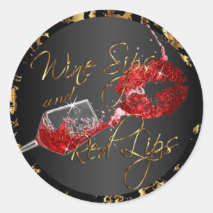 Adesivo Vinhos e Lábios vermelhos