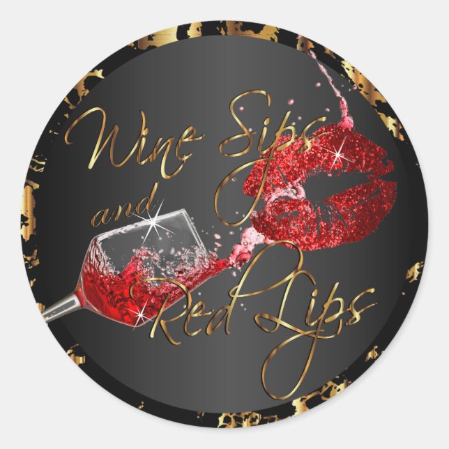 Adesivo Vinhos e Lábios vermelhos (Frente)