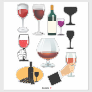 Adesivo Vinhos Vidros Coquetéis Álcool Álcool Arte
