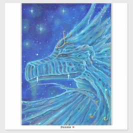 Adesivo vinil de dragão azul por Renee Lavoie