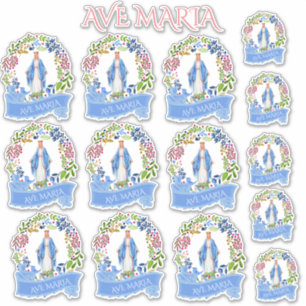 Adesivo Vinil floral abençoado religioso da grinalda da