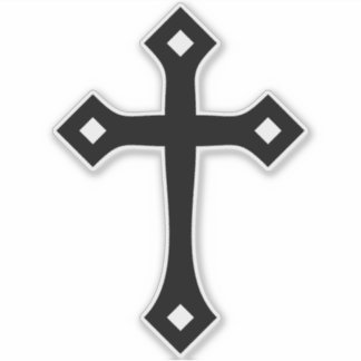 Adesivo Vinil mínimo de Kiss-Cut da Cruz Cristã Negra
