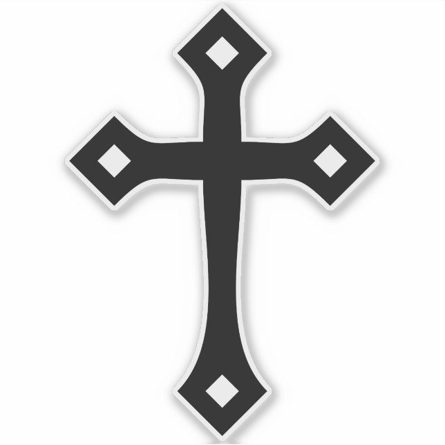 Adesivo Vinil mínimo de Kiss-Cut da Cruz Cristã Negra (Frente)