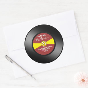 Adesivo Vinil Selo Vermelho Disco 45 Endereço Pessoal