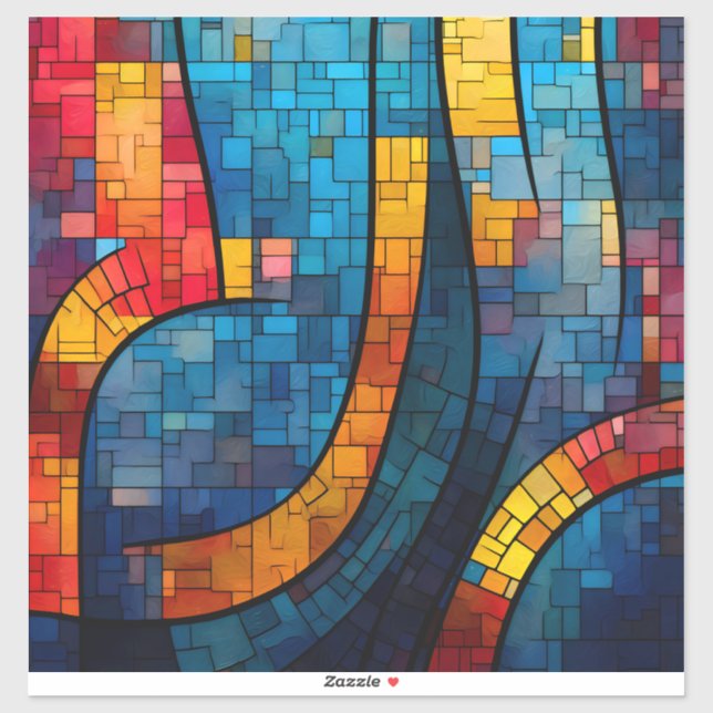 Adesivo Vinil Sticker de Arte Mosaica (Folha)