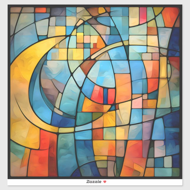 Adesivo Vinil Sticker de Arte Mosaica (Folha)