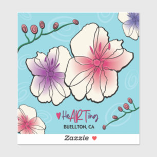 Adesivo Vinil Sticker - Flores e Vinhas - Buellton.Art