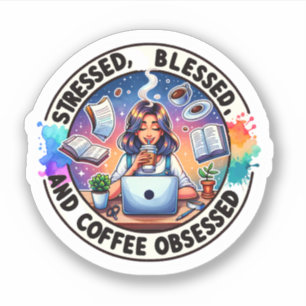Adesivo Vinil-Sticker Obcecado Com Café
