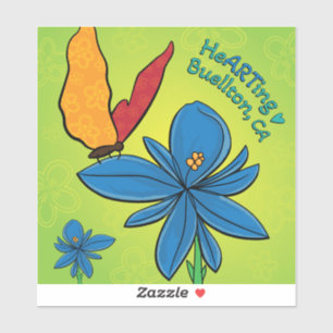 Adesivo Vinil Sticker -Violet(te) & Butterfly-Buellton.Art