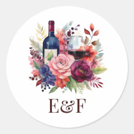 Adesivo Vino Antes dos Votos Floral Chá de Noiva Vinho