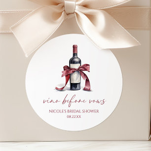 Adesivo Vino Antes dos Votos Vinho Tinto Garrafa Laço Chuv