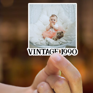 Adesivo Vintage 10th 20 30 40th 50th 60th 80 Birthday