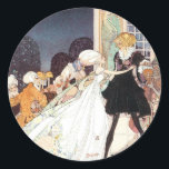 Adesivo Vintage 12 princesas dançantes de Kay Nielsen<br><div class="desc">Imagem de contos de fadas da ilustração Vintage da história As Doze Princesas Dançantes de Kay Rasmus Nielsen do livro de histórias Em Pó e Colina, 1913. Um belo príncipe de amor e romance e uma cena de dança de salão de fantasia da princesa com realeza, pessoas ricas vestidas de...</div>