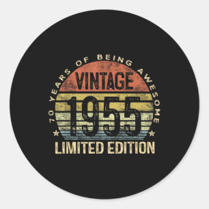 Adesivo Vintage 1955 Limited Edition com 70 anos de idade